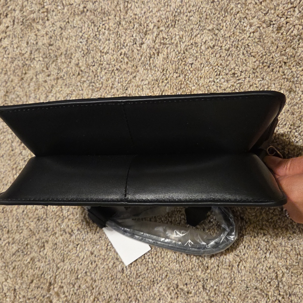 NWT Loeffler Randall Delphine Black Leather Clutch - Picture 8 of 11